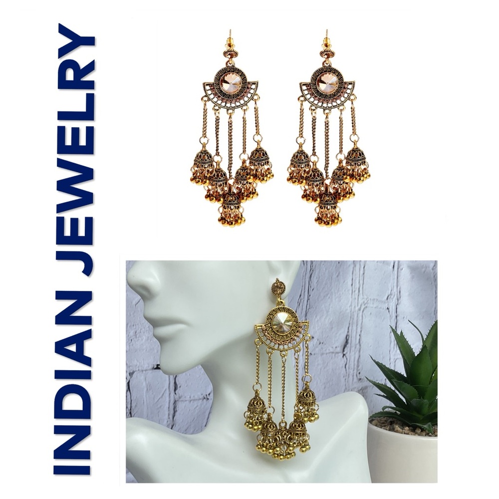 🐘 Indian Tassel Drop Earrings